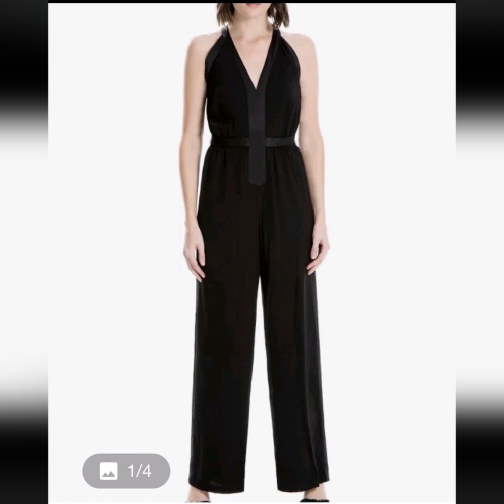 NWT Max Studio Black Halter Jumpsuit